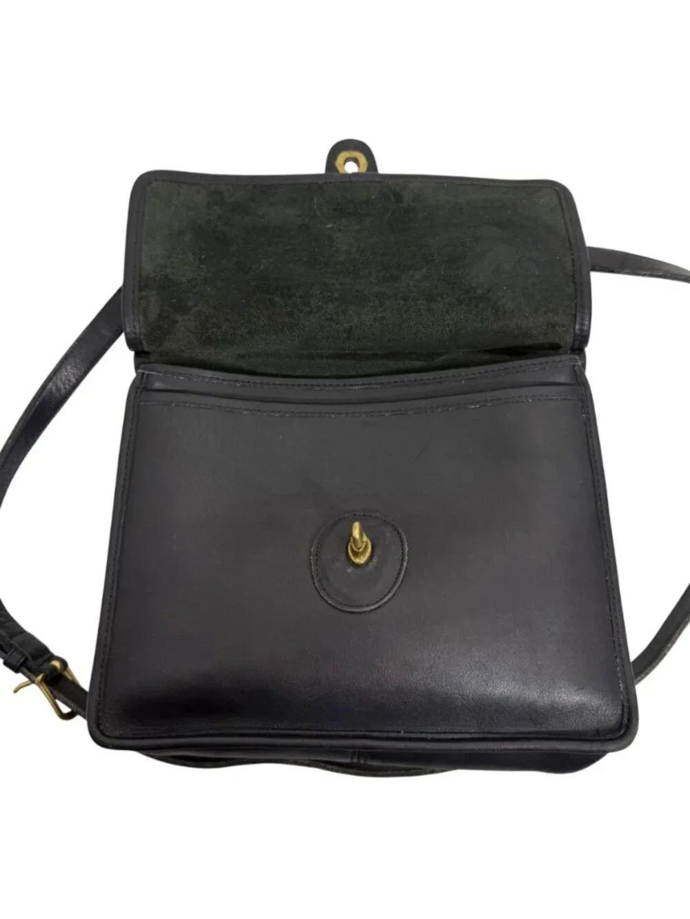 Vintage COACH Willis Black Leather Crossbody Top Handle Satchel 9927 + Tag USA - Picture 6 of 12